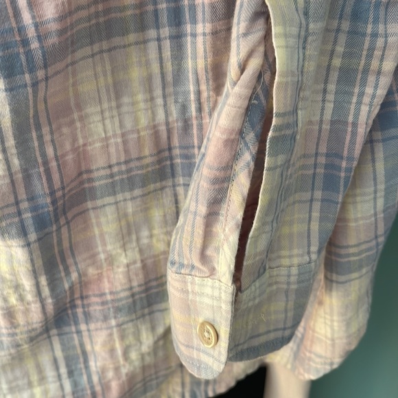 Pastel plaid NWT Current Elliott Boyfriend Shirt NWT - Picture 7 of 10
